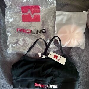 Redline Women’s Sports Bra With Removable Pads-XS (Size 4)-Black